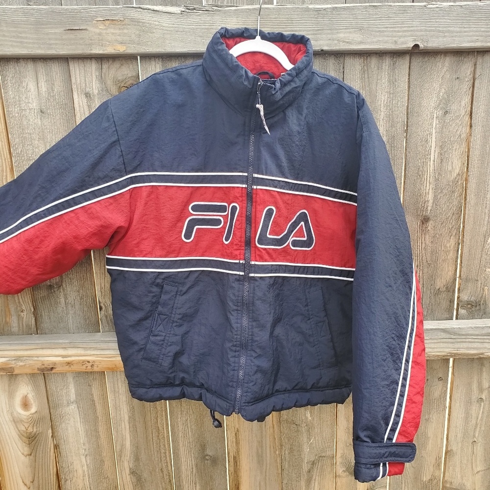 🔥sold🔥Hooded FILA Puffer Coat--Embroidered! - Picture 1 of 8